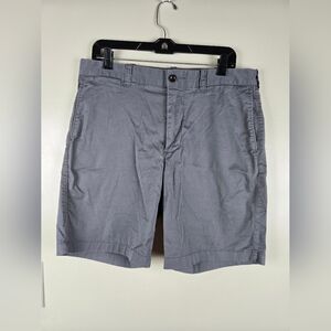 J Crew Chino Shorts Mens 33 Gray Cotton Stretch Flat Front Casual 9 Inseam